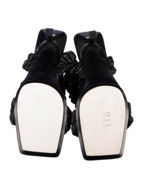 Khaite Leather Ruffle Embellishment Sandals