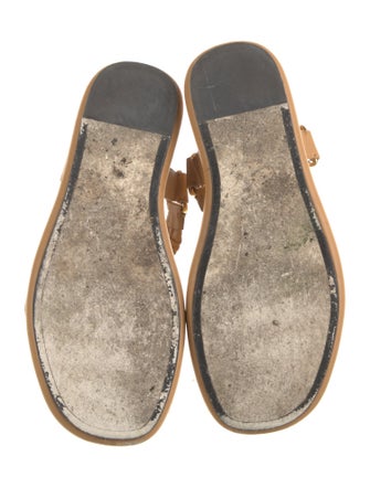 Khaite Leather Ruffle Embellishment Slingback Sandals