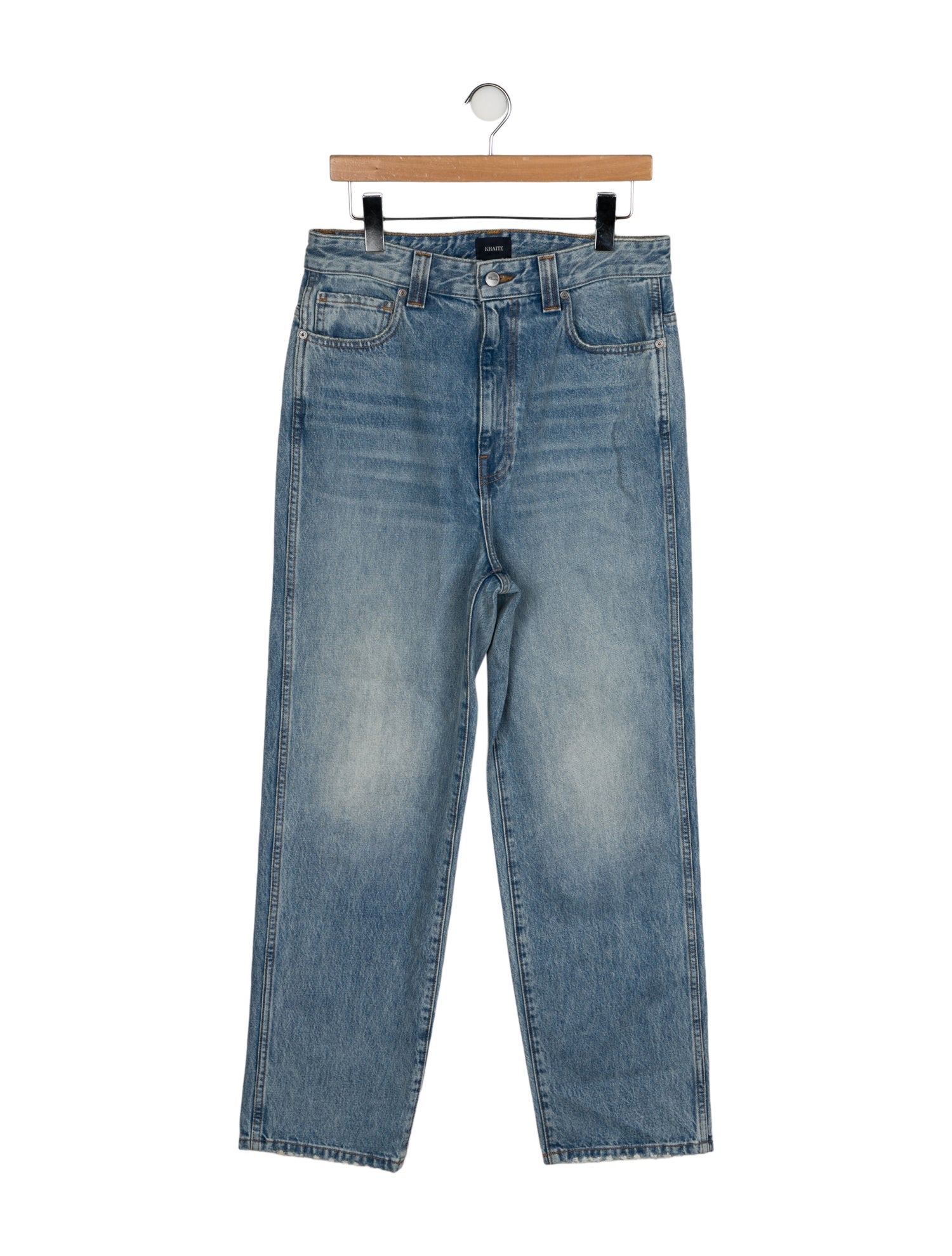 Khaite High-Rise Straight Leg Jeans