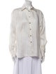 Khaite Silk Striped Button-Up Top