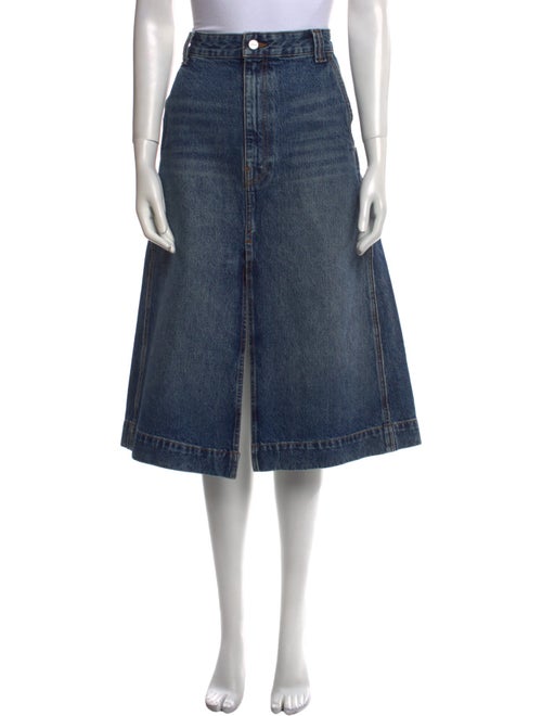 Khaite Embroidered Accent Midi Length Skirt