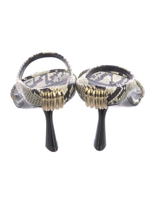 Khaite Snakeskin Printed Slingback Sandals