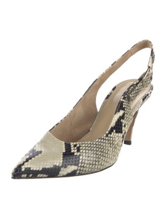 Khaite Python Animal Print Slingback Pumps