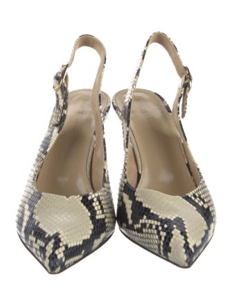 Khaite Python Animal Print Slingback Pumps