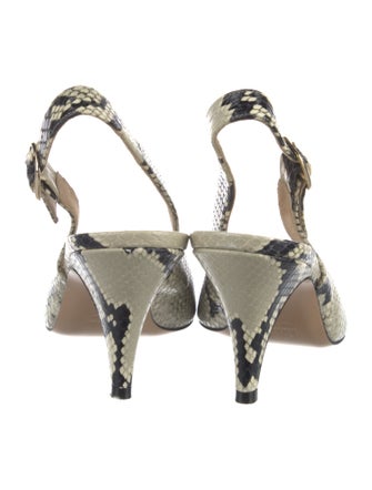 Khaite Python Animal Print Slingback Pumps