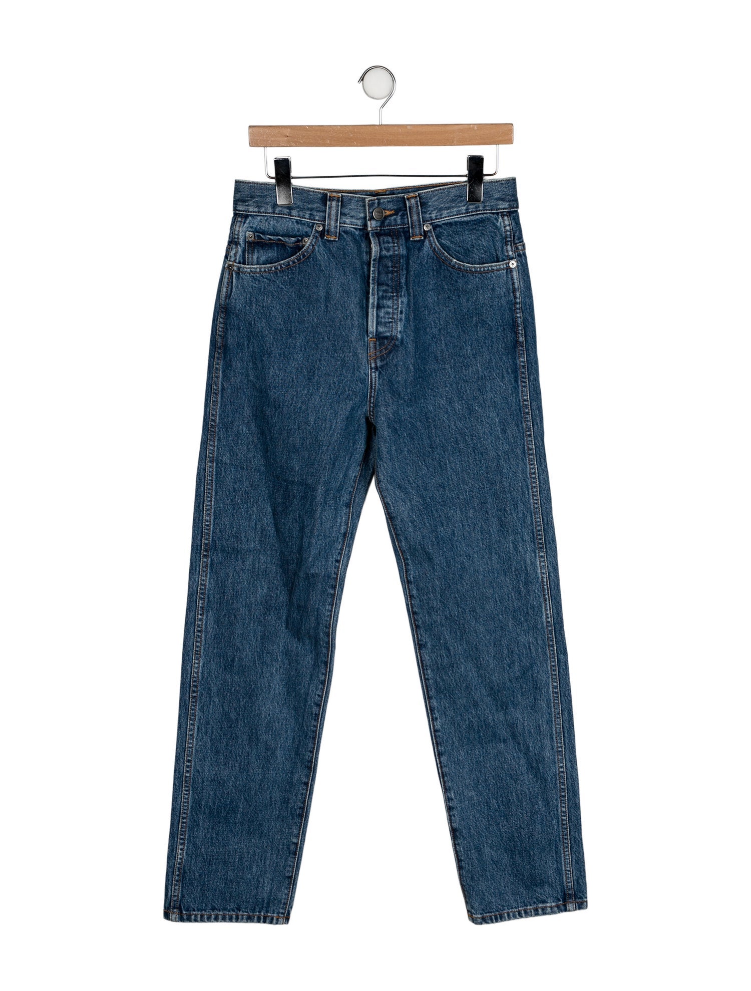 Khaite High-Rise Straight Leg Jeans