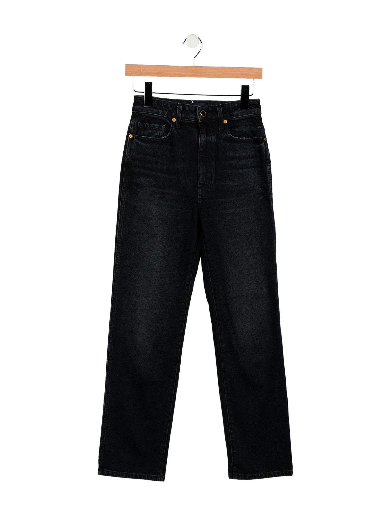 Khaite High-Rise Straight Leg Jeans