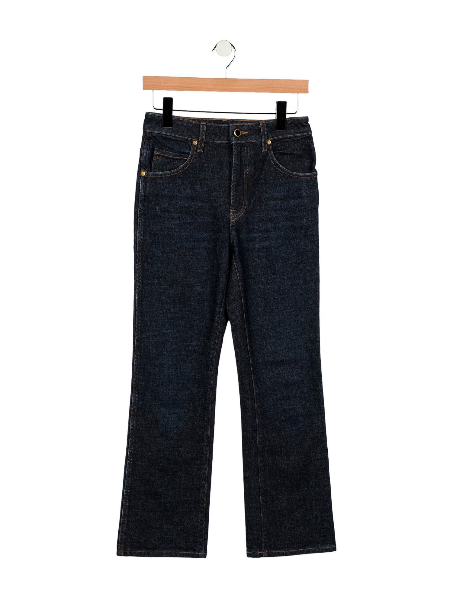 Khaite Mid-Rise Straight Leg Jeans