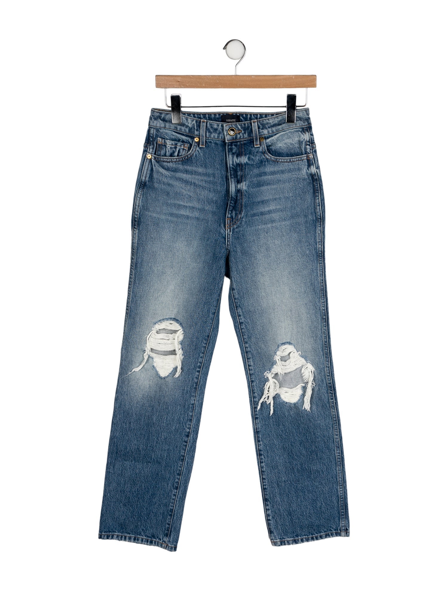 Khaite High-Rise Straight Leg Jeans