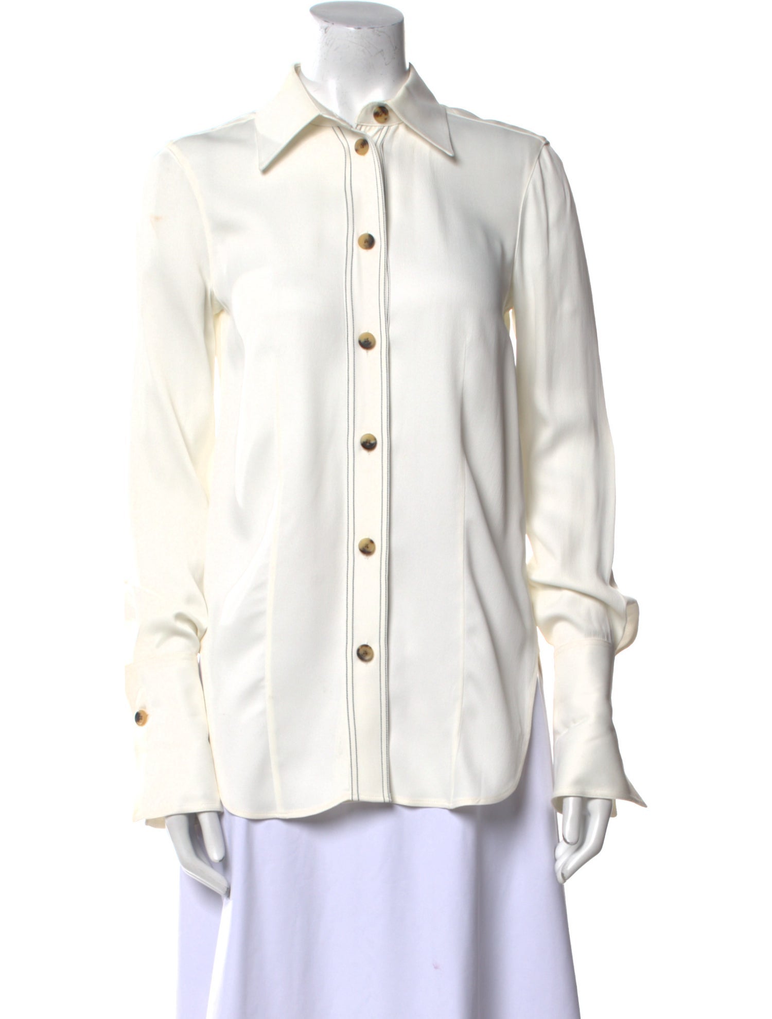 Khaite Long Sleeve Button-Up Top