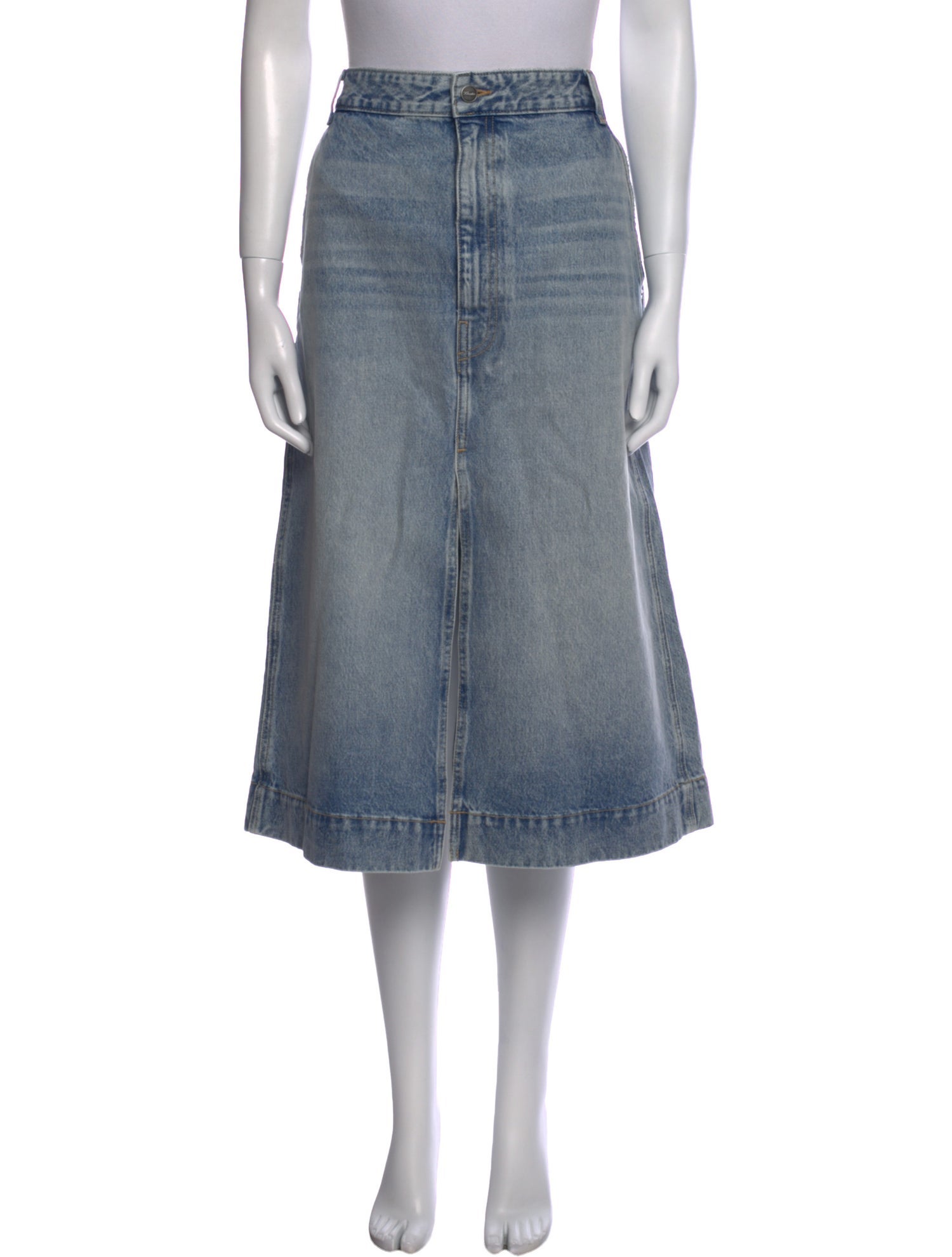 Khaite Embroidered Accent Midi Length Skirt