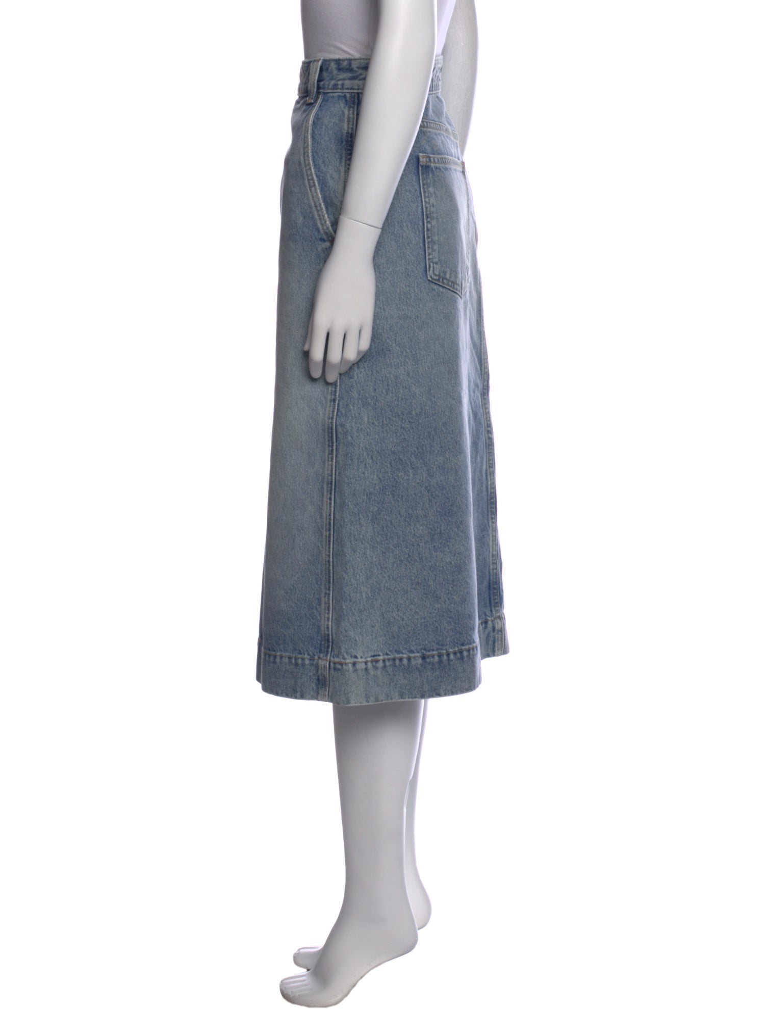 Khaite Embroidered Accent Midi Length Skirt