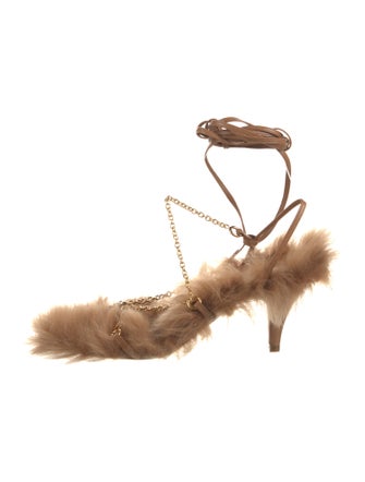 Khaite Leather Chain-Link Accents Gladiator Sandals