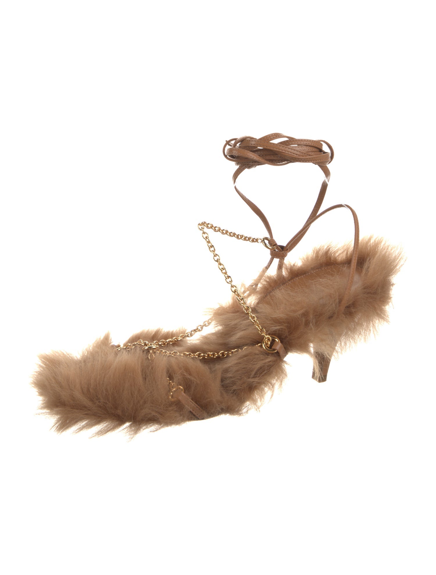 Khaite Leather Chain-Link Accents Gladiator Sandals