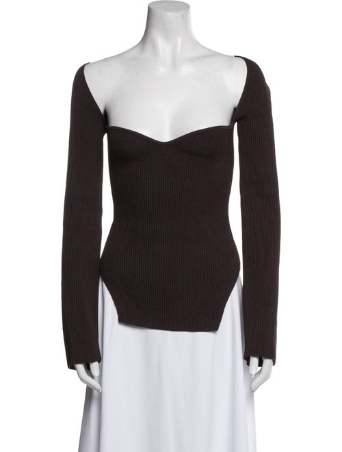 Khaite Square Neckline Long Sleeve Top