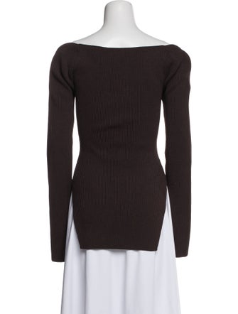 Khaite Square Neckline Long Sleeve Top
