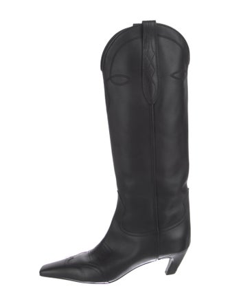 Khaite Leather Western Boots