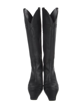 Khaite Leather Western Boots