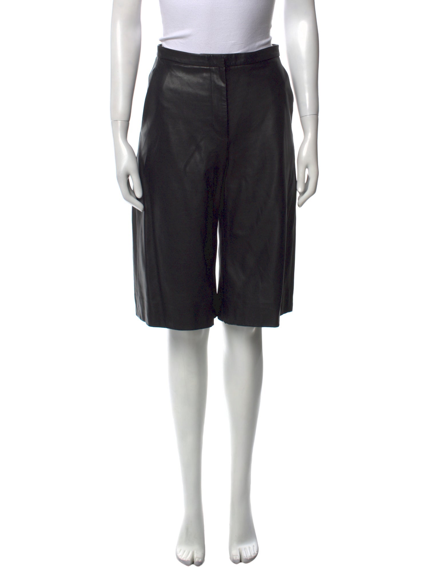 Khaite Leather Knee-Length Shorts
