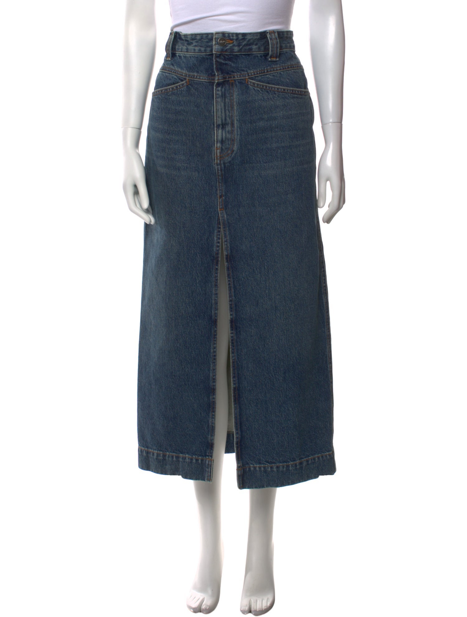 Khaite Cutout Accent Midi Length Skirt