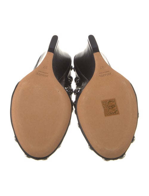 Khaite Leather Studded Accents Mules