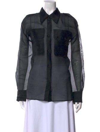 Khaite Long Sleeve Button-Up Top