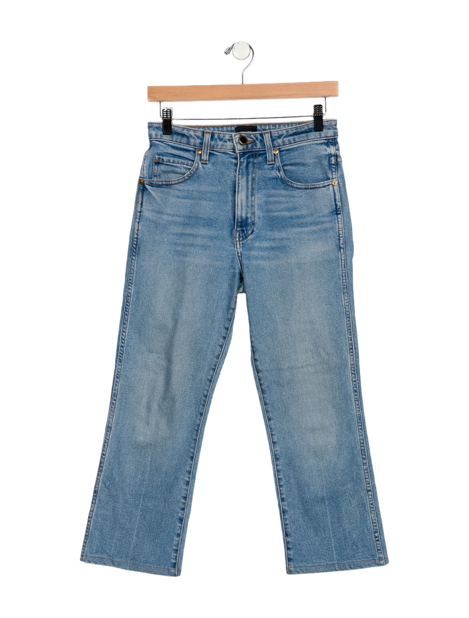 Khaite Mid-Rise Straight Leg Jeans