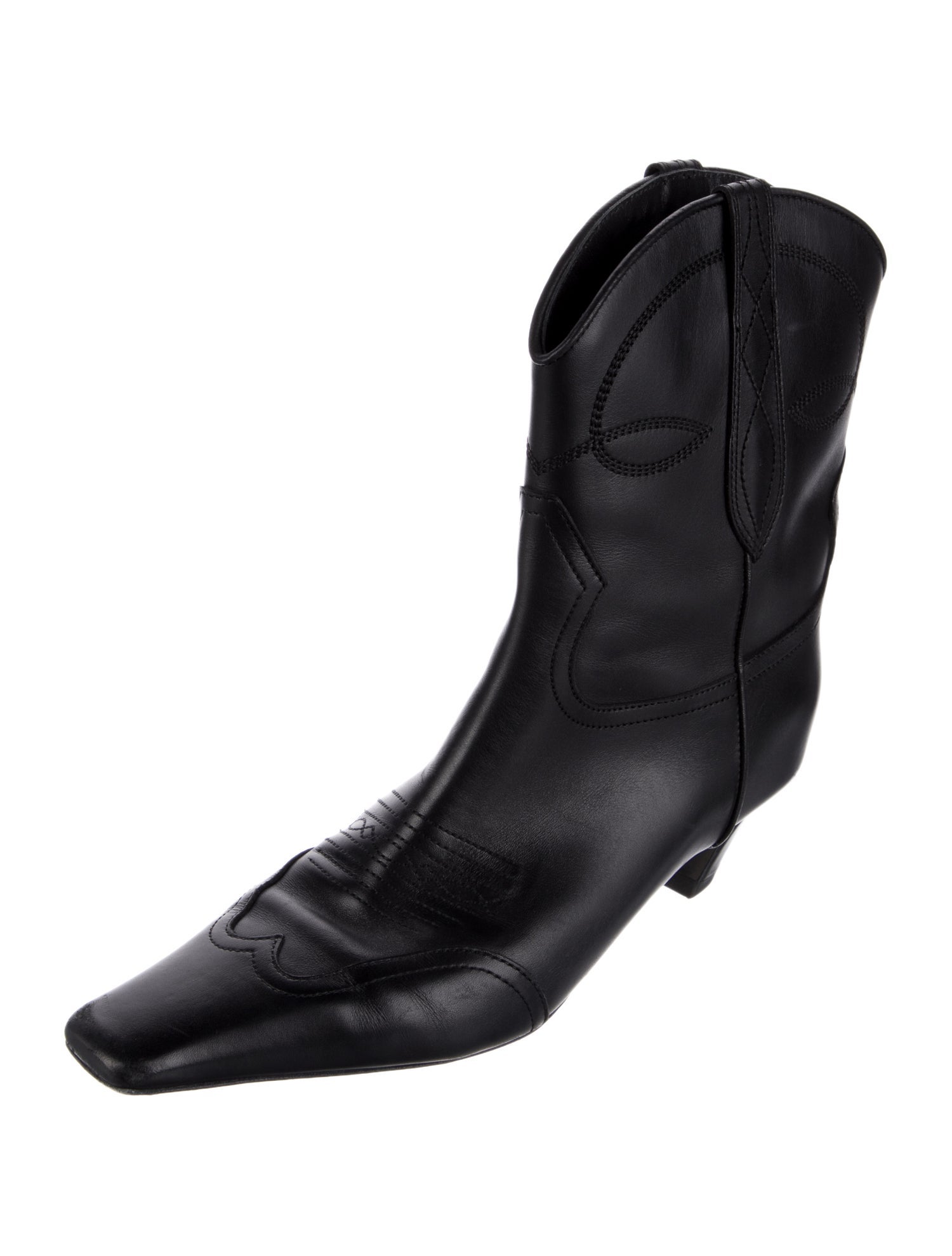 Khaite Leather Western Boots