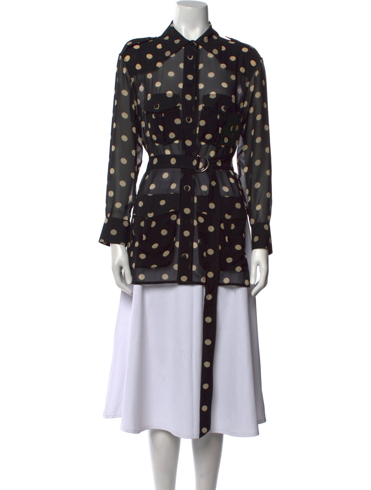 Khaite Polka Dot Print Long Sleeve Tunic