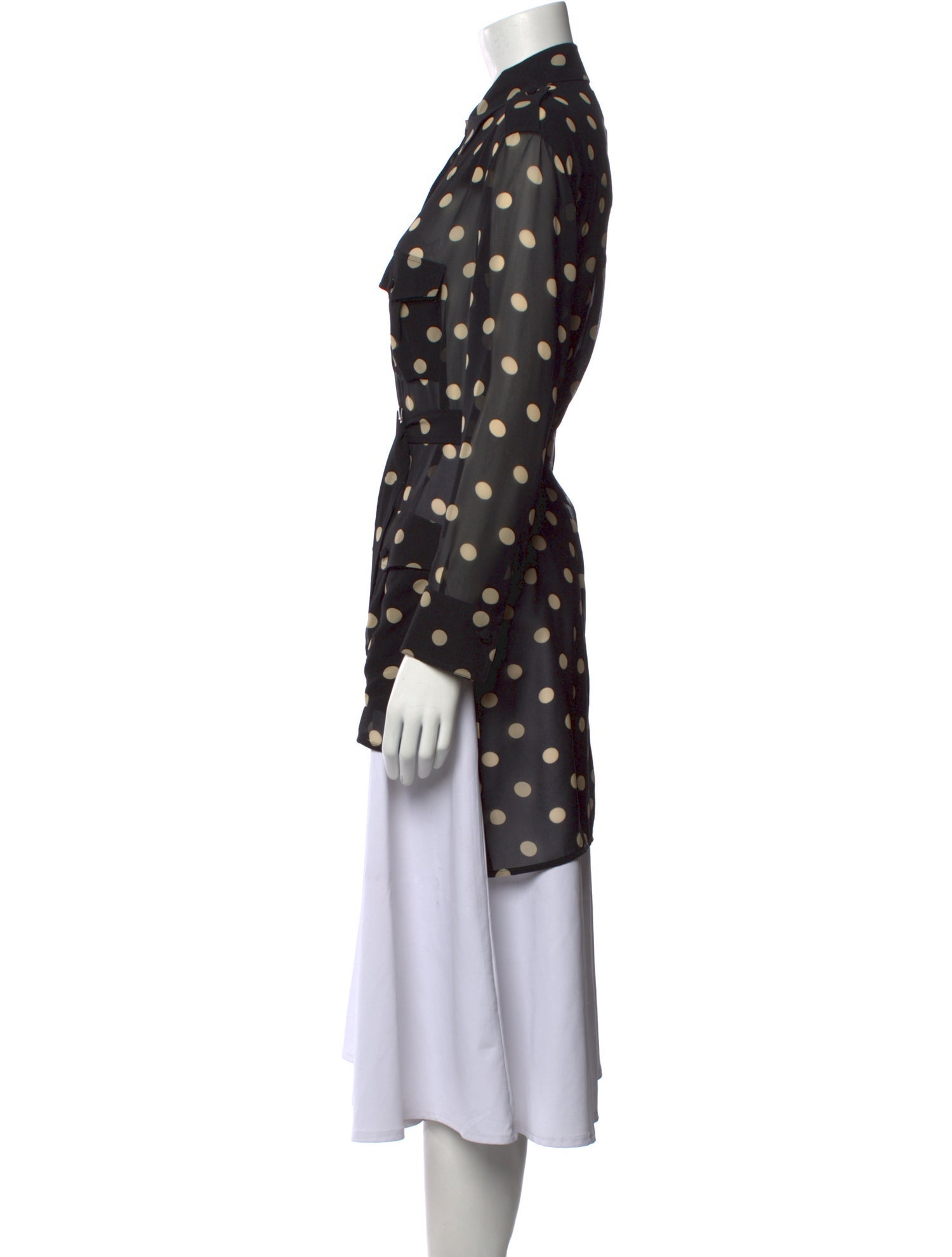 Khaite Polka Dot Print Long Sleeve Tunic