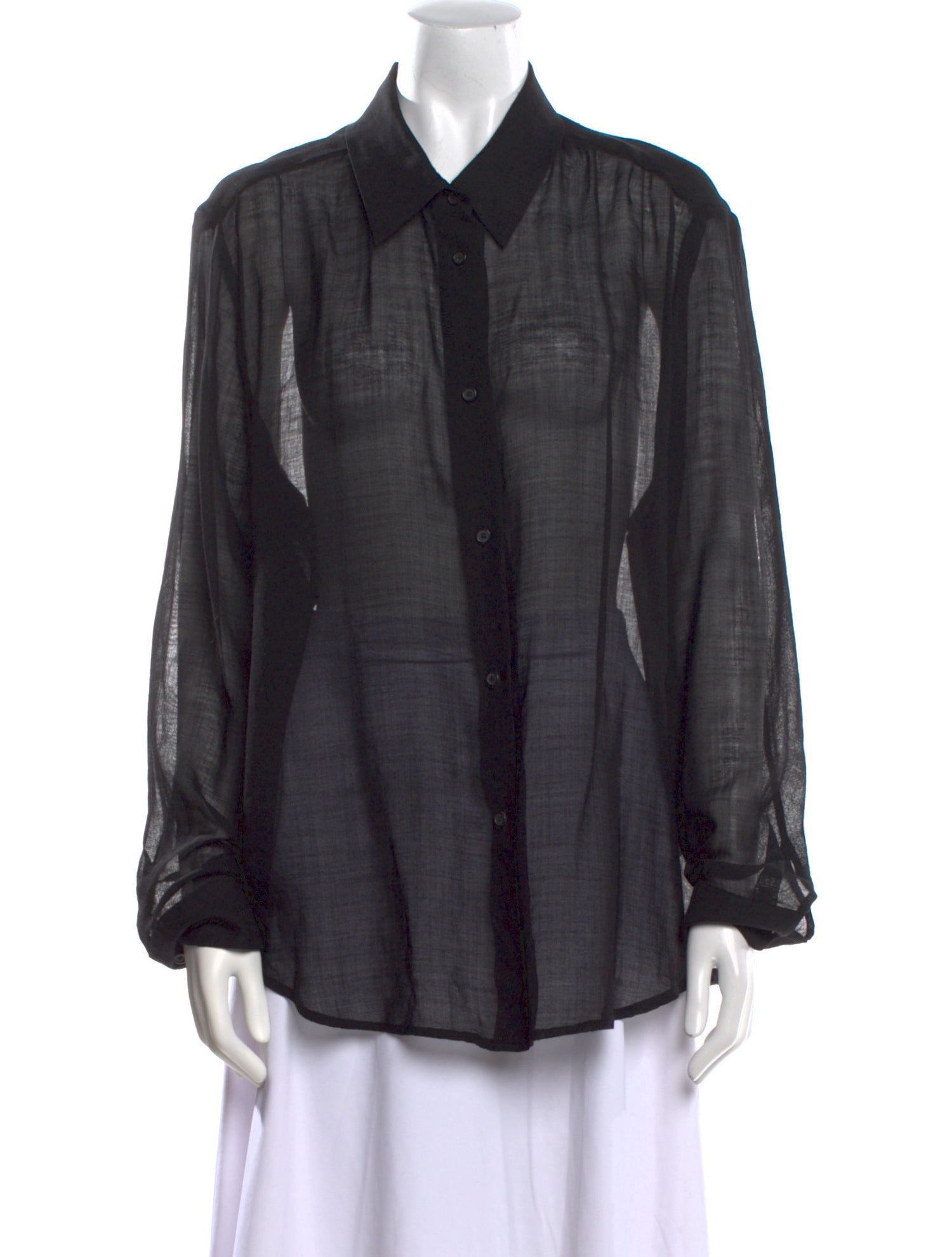 Khaite Virgin Wool Long Sleeve Button-Up Top