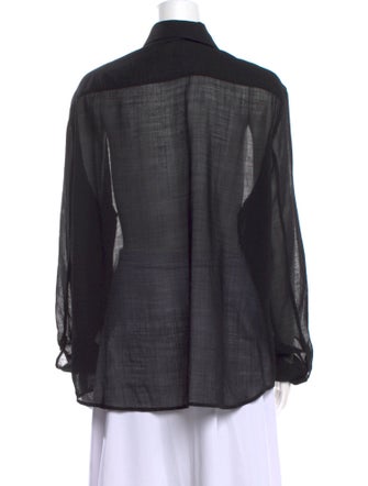 Khaite Virgin Wool Long Sleeve Button-Up Top