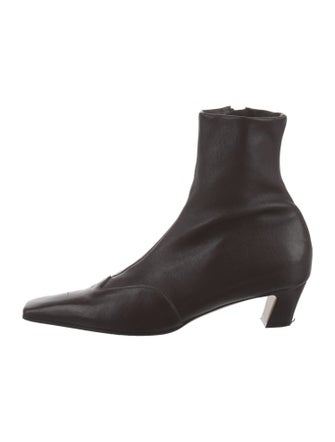 Khaite Leather Studded Accents Sock Boots