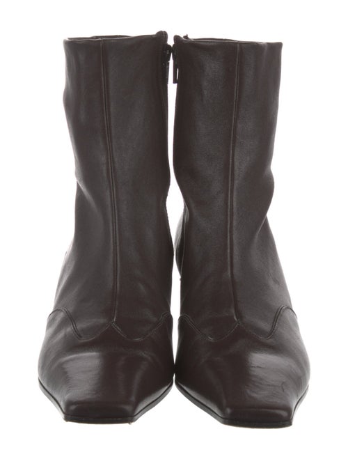 Khaite Leather Studded Accents Sock Boots