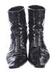 Khaite Embossed Leather Animal Print Lace-Up Boots