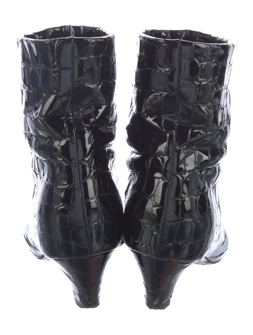 Khaite Embossed Leather Animal Print Lace-Up Boots