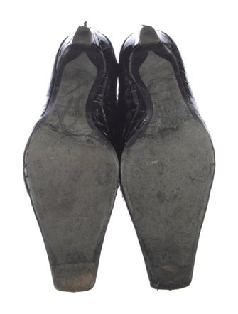 Khaite Embossed Leather Animal Print Lace-Up Boots