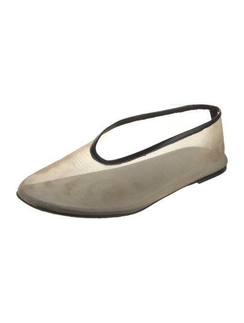 Khaite Mesh Leather Trim Embellishment Ballet Flats