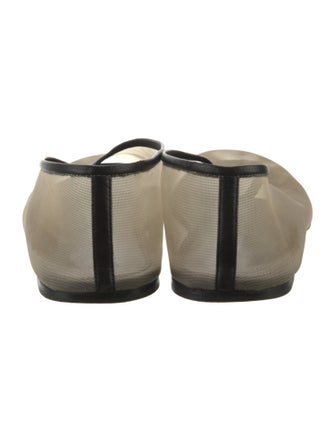 Khaite Mesh Leather Trim Embellishment Ballet Flats