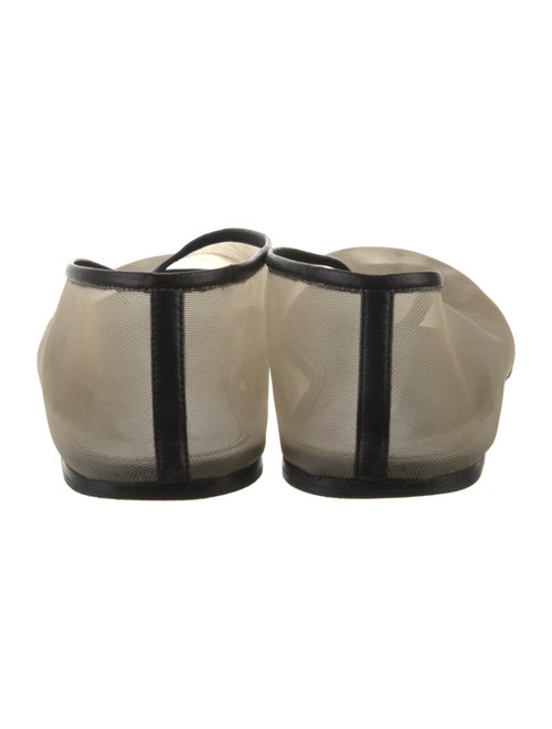 Khaite Mesh Leather Trim Embellishment Ballet Flats