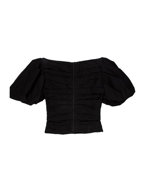 Khaite Off-The-Shoulder Short Sleeve Crop Top