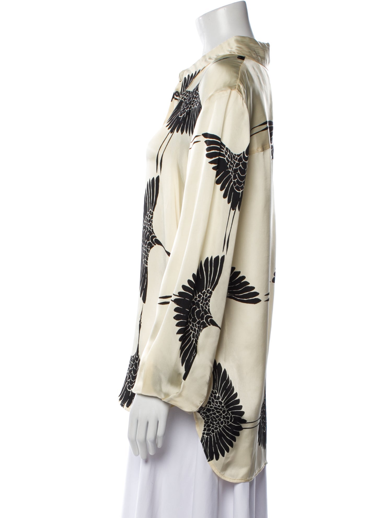 Khaite Silk Printed Button-Up Top w/ Tags
