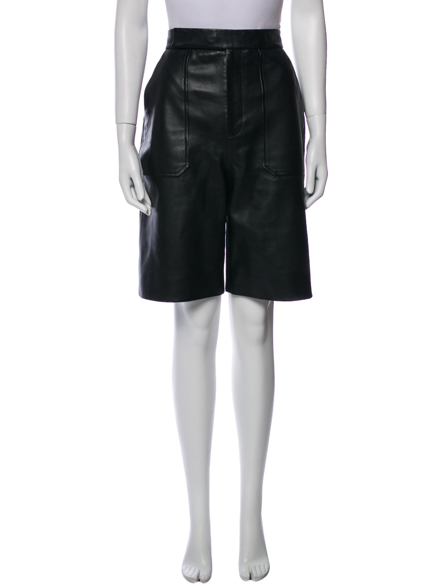 Khaite Leather Knee-Length Shorts
