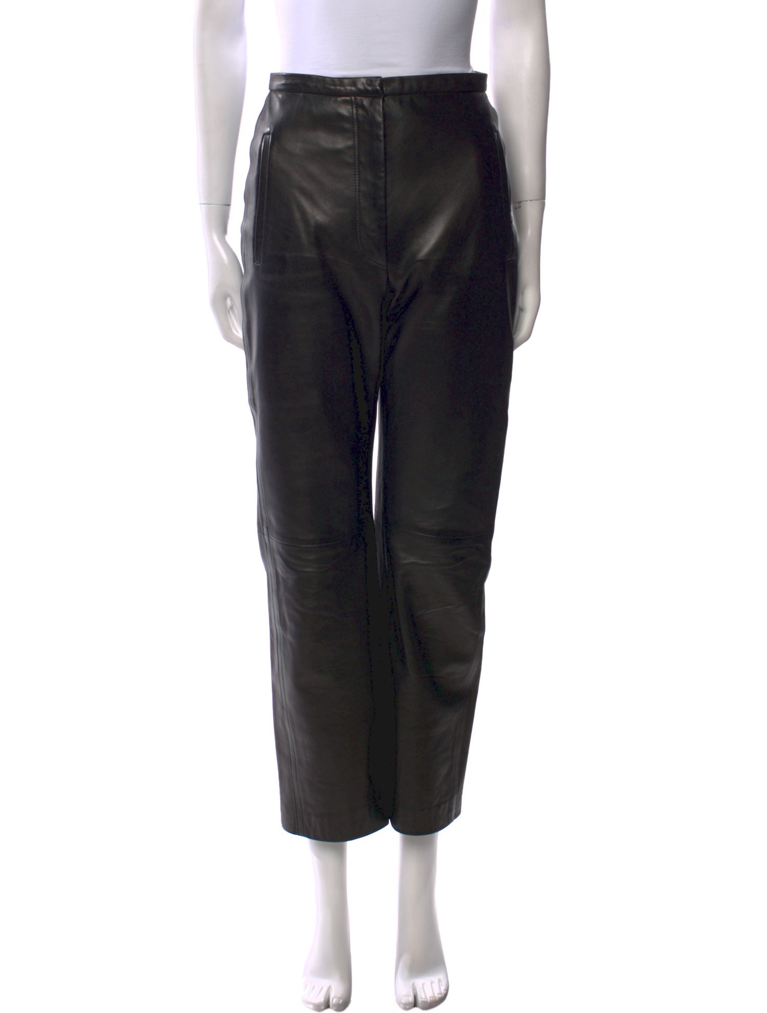 Khaite Leather Straight Leg Pants