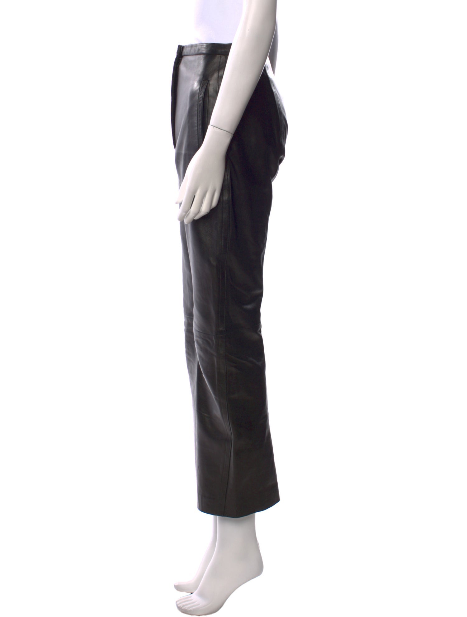 Khaite Leather Straight Leg Pants