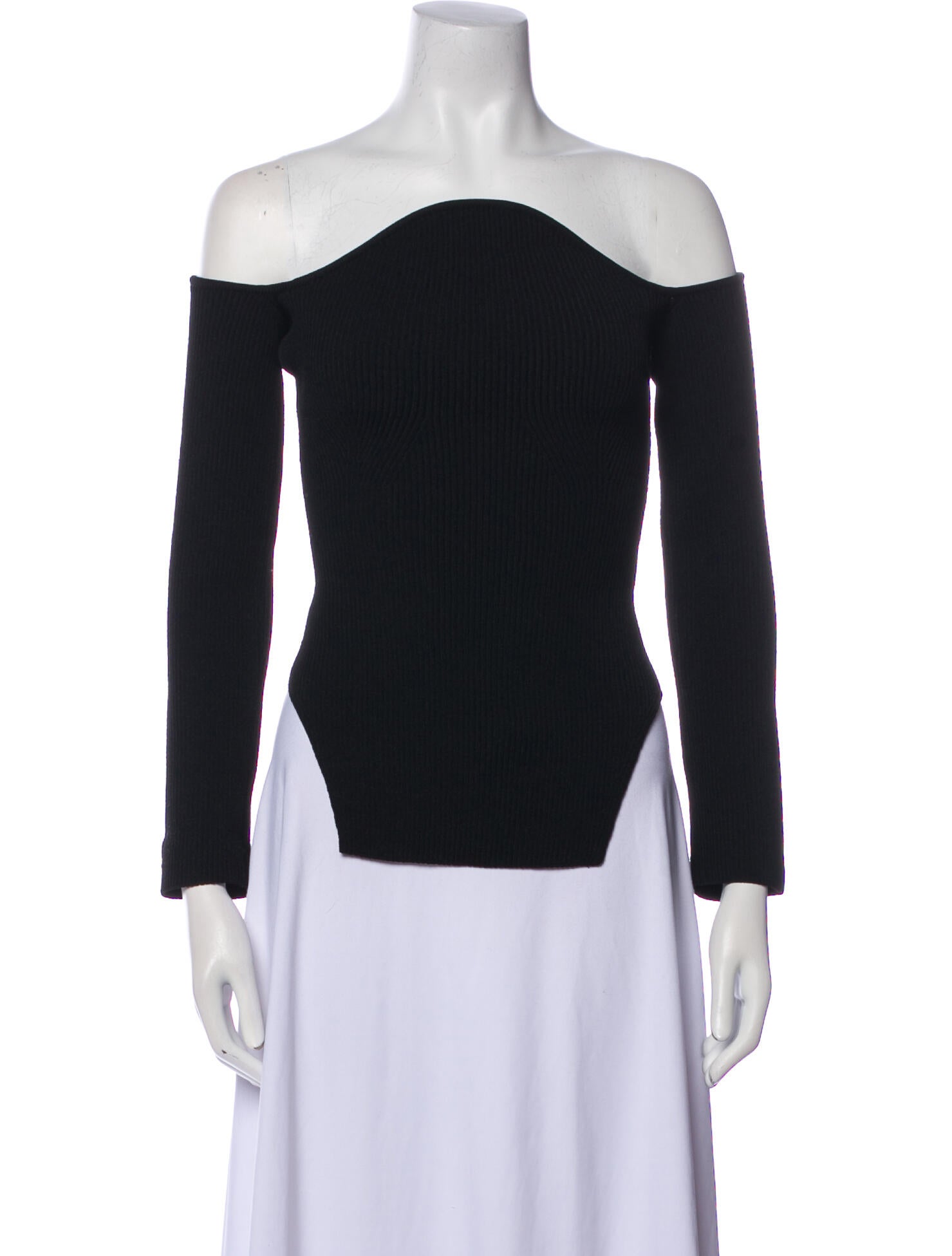 Khaite Off-The-Shoulder Three-Quarter Sleeve Top