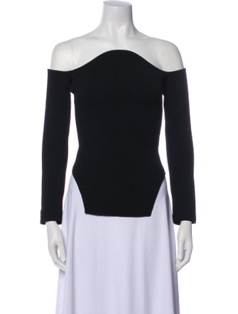 Khaite Off-The-Shoulder Three-Quarter Sleeve Top