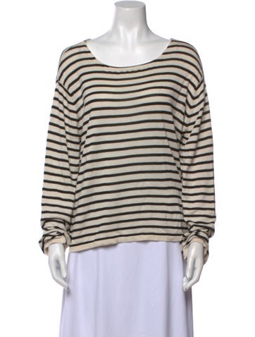 Khaite Tops Silk Striped T-Shirt XS