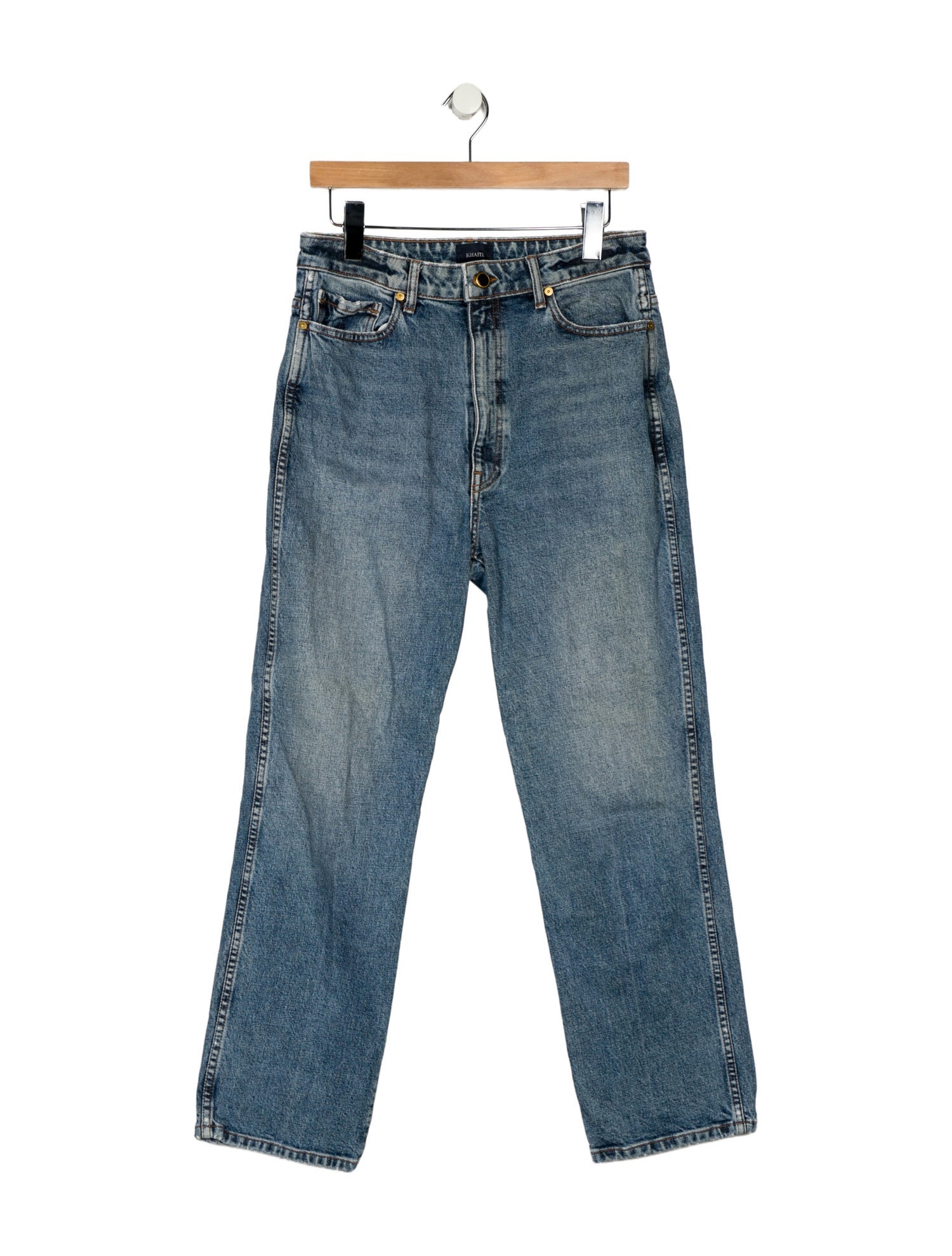 Khaite High-Rise Straight Leg Jeans