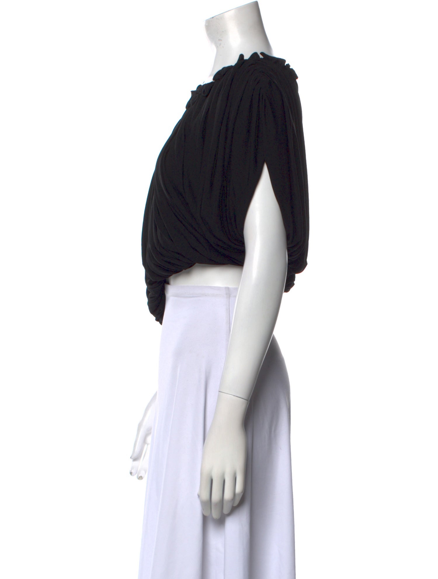 Khaite Scoop Neck Short Sleeve Crop Top